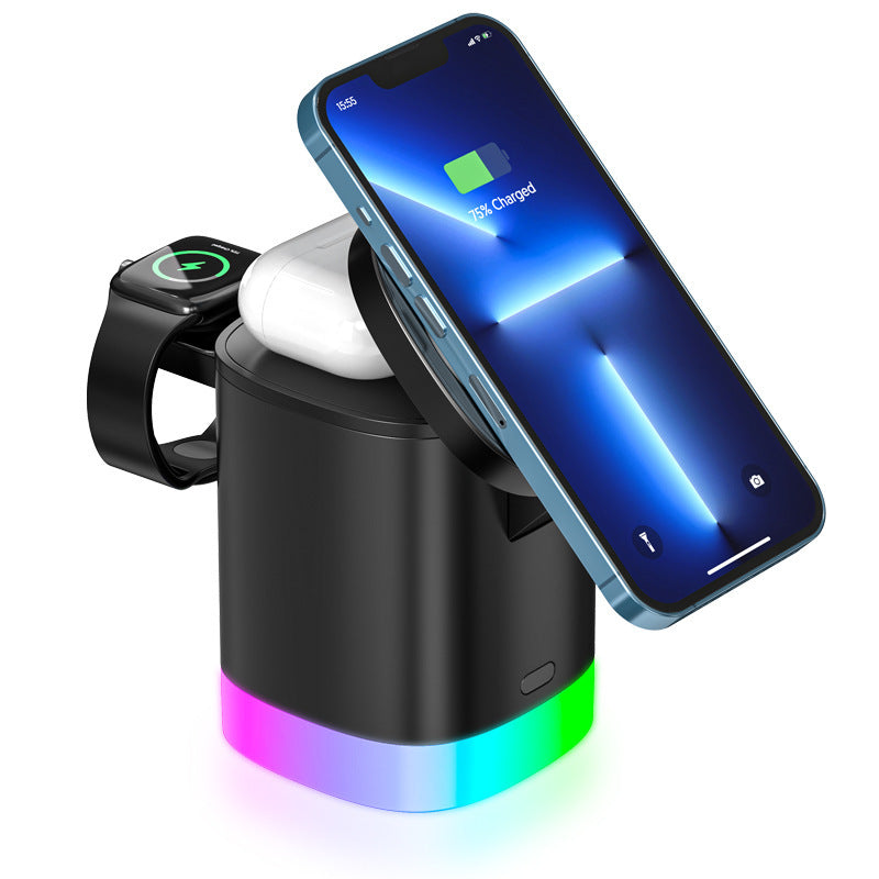 3 in 1 Magnetic Wireless Fast Charger For Smart Phone, Airpods & Watch