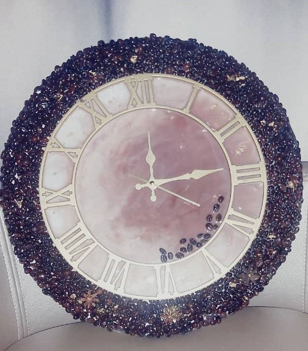 Hand-made Coffee Decorated Wall Clock
