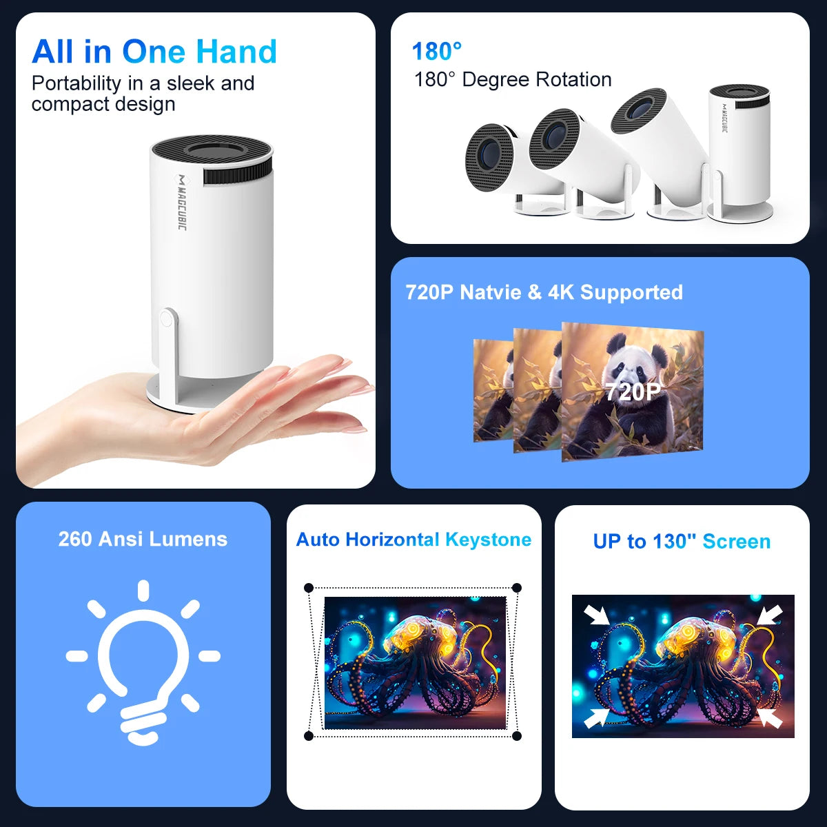 Home Cinema 4K Mini Projector