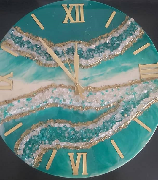 Hand-made Emerald Green Wall Clock