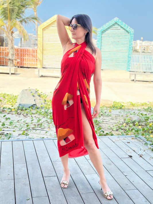 Hut Beach Wrap - Red
