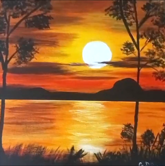 Hand-made Sunset Painting